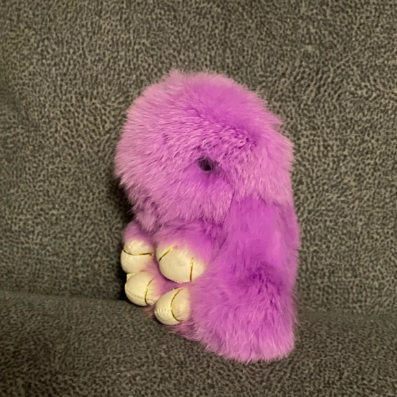 Rabbit Pompom Keychain (Purple) - Picture 6 of 7